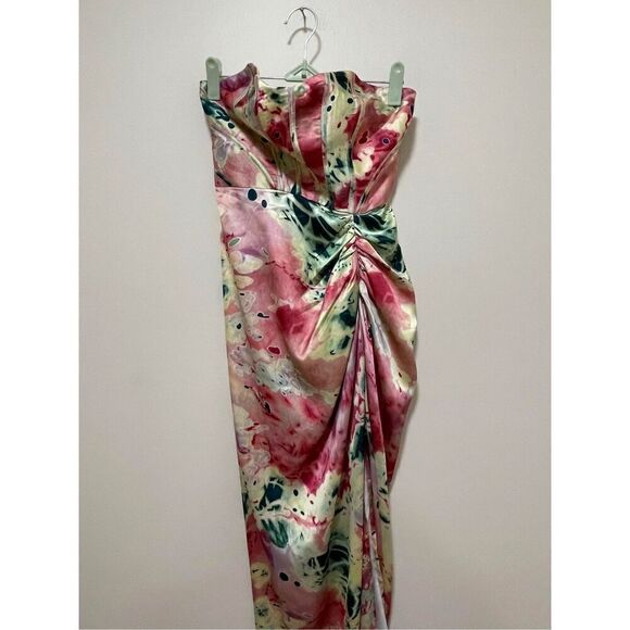 New Let Me Be Floral Corset Maxi Dress Size L - Picture 8 of 10